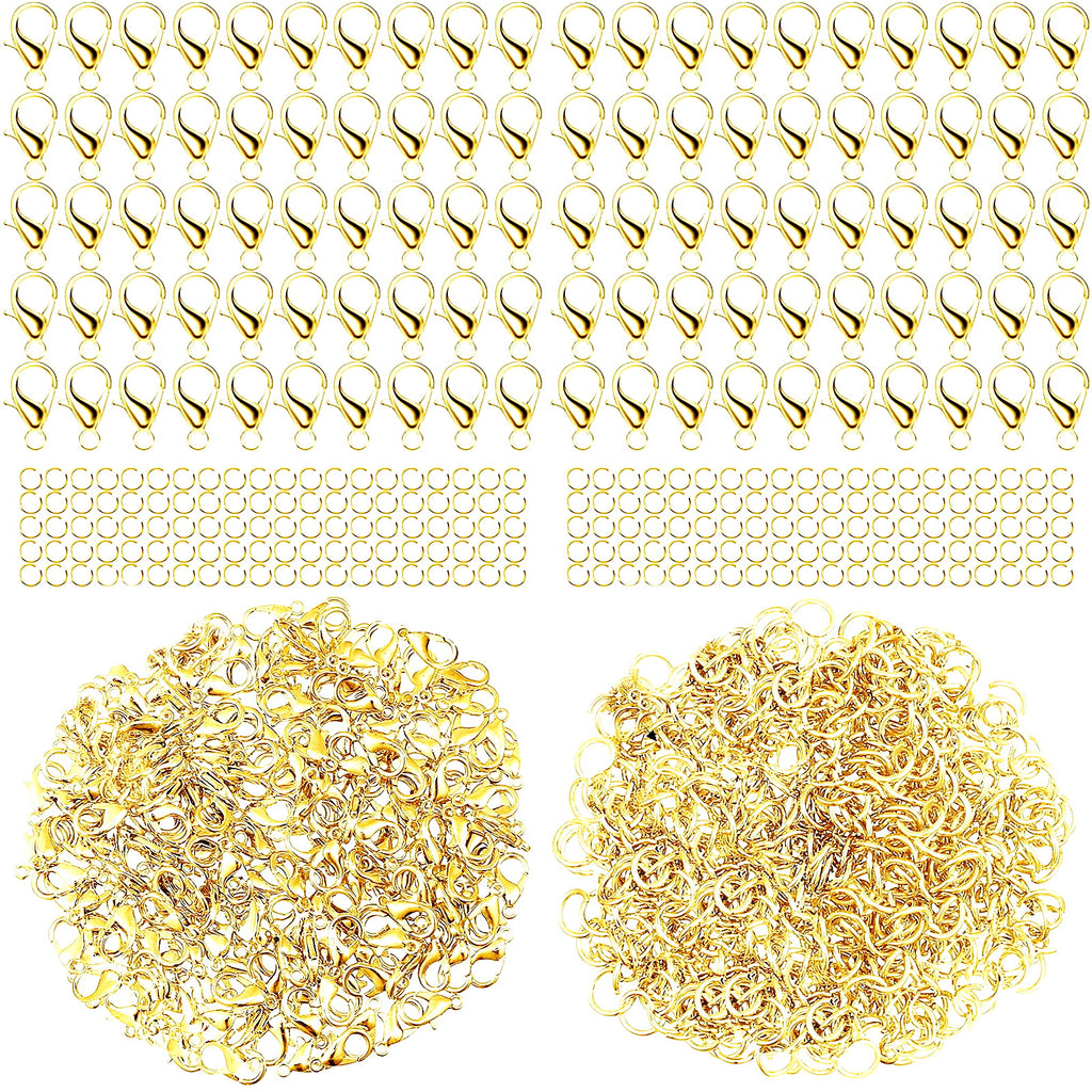 Malahill Jewelry Findings Kit with for Jewelry Making, 300Pcs Open Jump Rings and Lobster Clasps, A4 Ordinary Quality