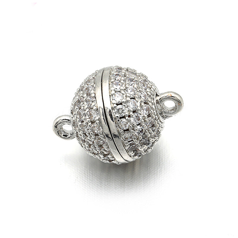 Malahill Cubic Zirconia Round Clasp for Jewelry making 10 Pieces