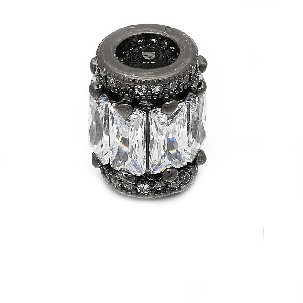 Malahill excellent quality cubic zirconia paved brass beads for jewelry making, sold per box 10 pieces inside