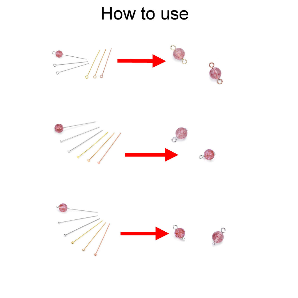 Malahill excellent quality jewelry findings 500pcs ball pins for jewelry making 16-50mm