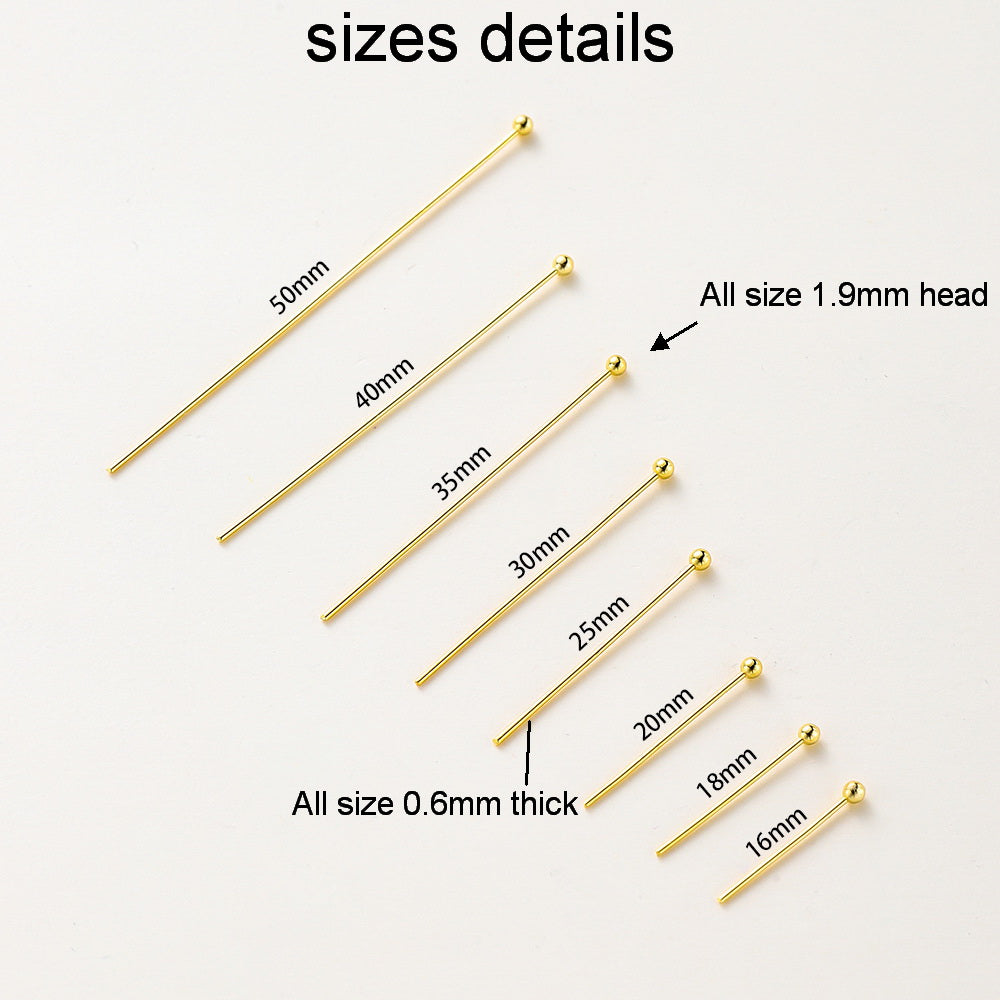 Malahill excellent quality jewelry findings 100pcs ball pins for jewelry making