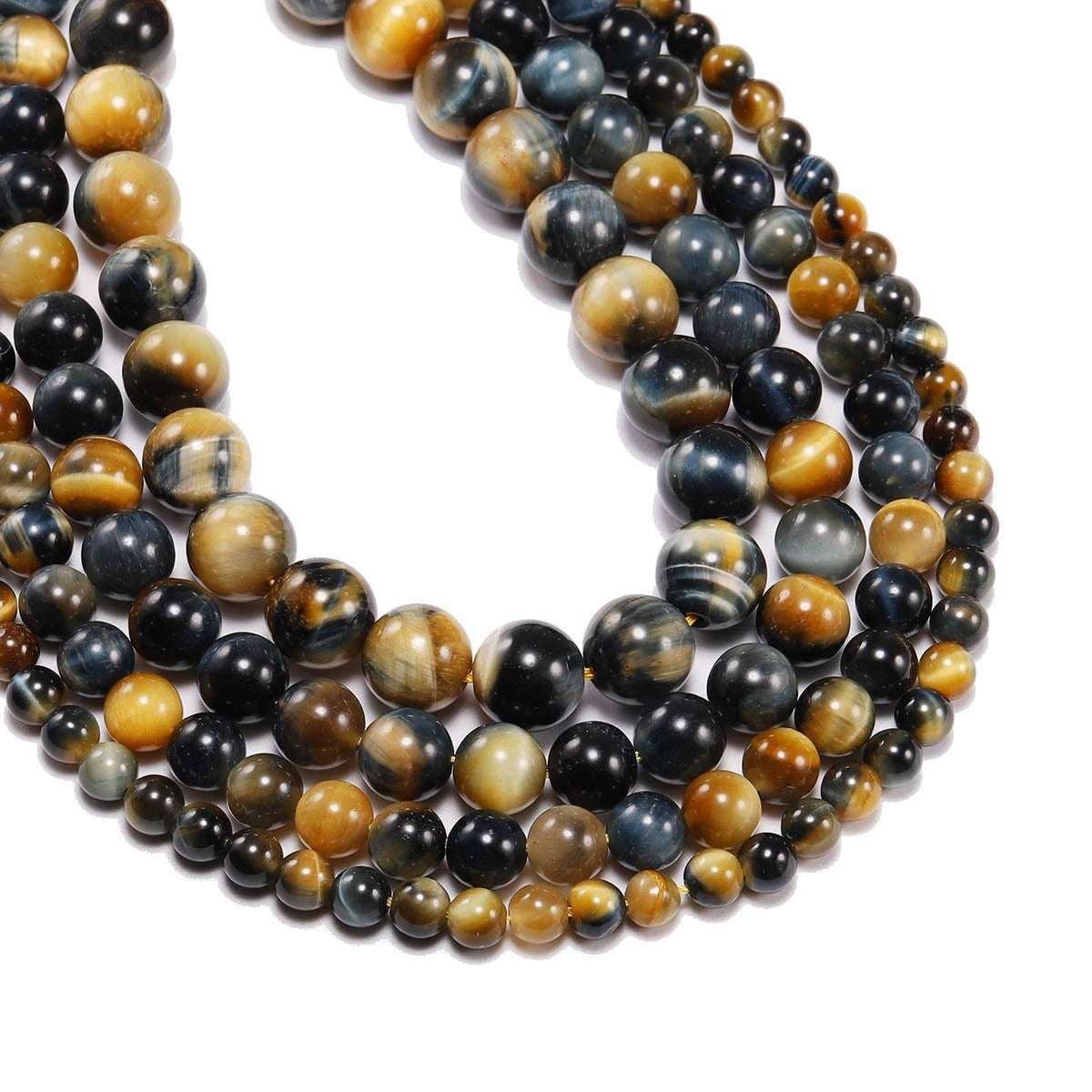 Malahill gemstone beads for jewelry making, sold per bag 5 strands inside, Grey Tiger's Eye beads