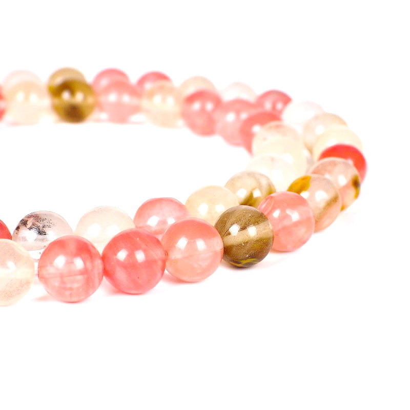Malahill gemstone beads for jewelry making, sold per bag 5 strands inside, Mix Cherry Quartz Synthetic beads