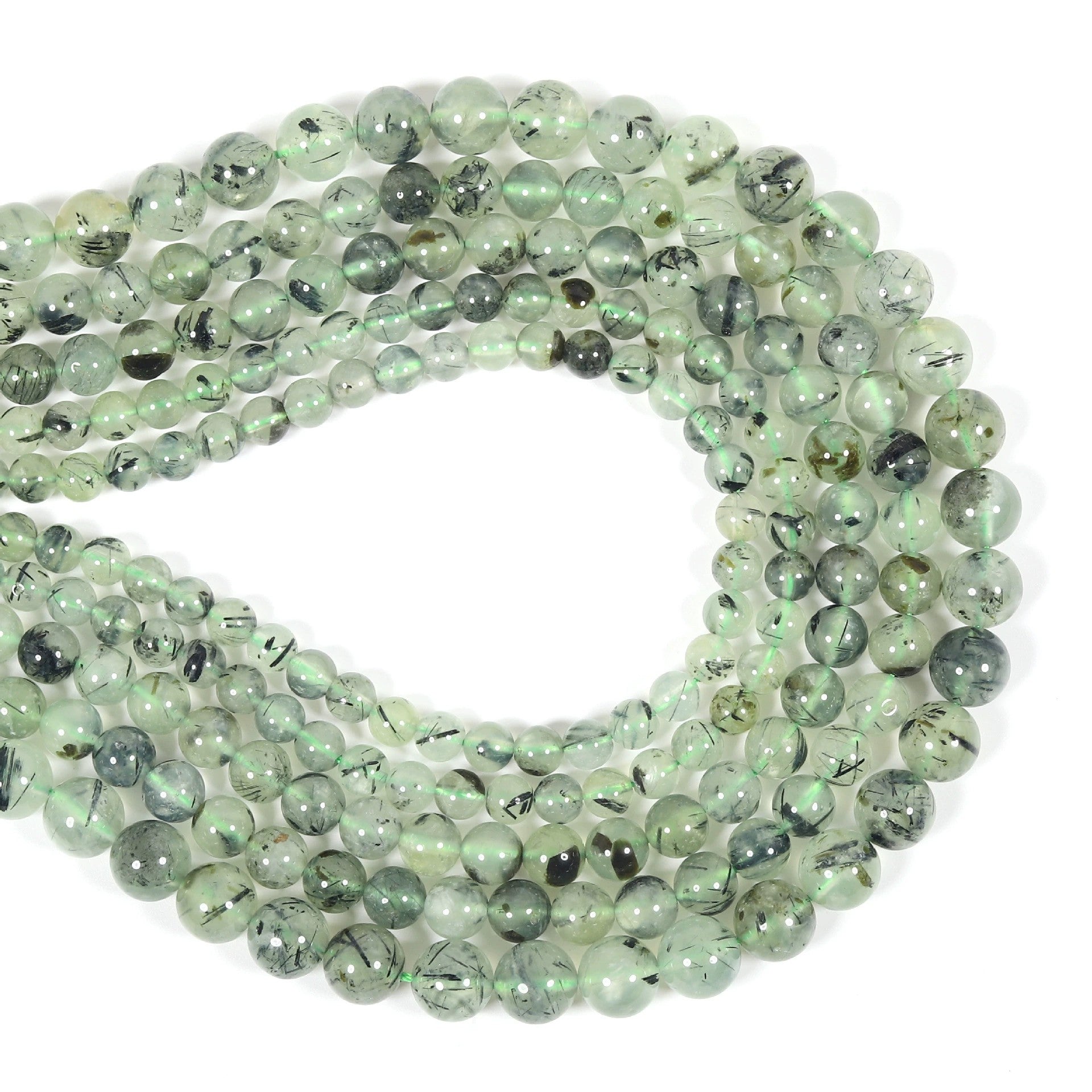 Malahill gemstone beads for jewelry making, sold per bag 5 strands inside, Prehnite A beads