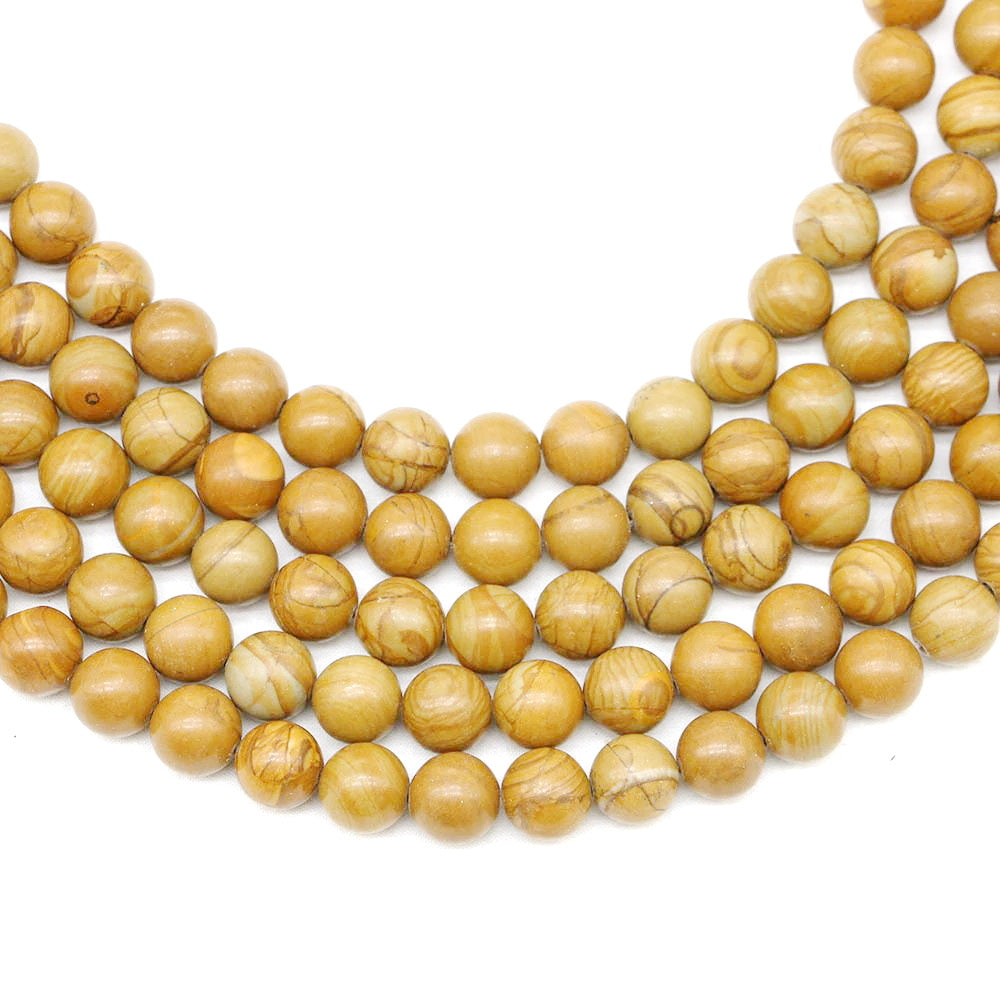Malahill gemstone beads for jewelry making, sold per bag 5 strands inside, Yellow Sandalwood Fossil beads