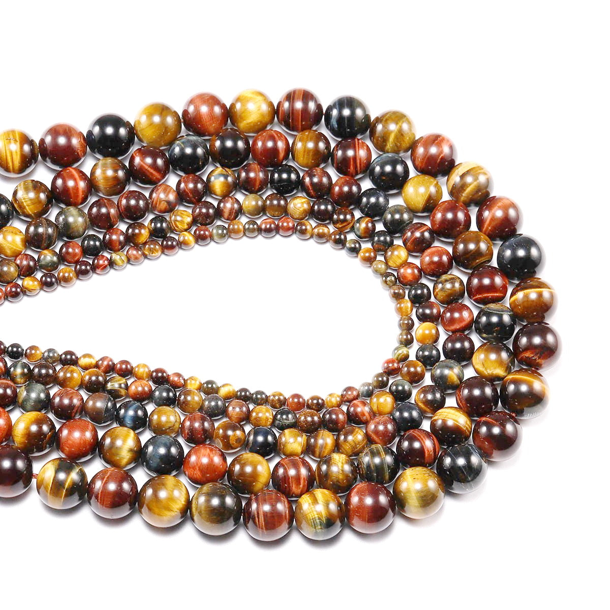 Malahill gemstone beads for jewelry making, sold per bag 5 strands inside, Mix Tiger's Eye beads