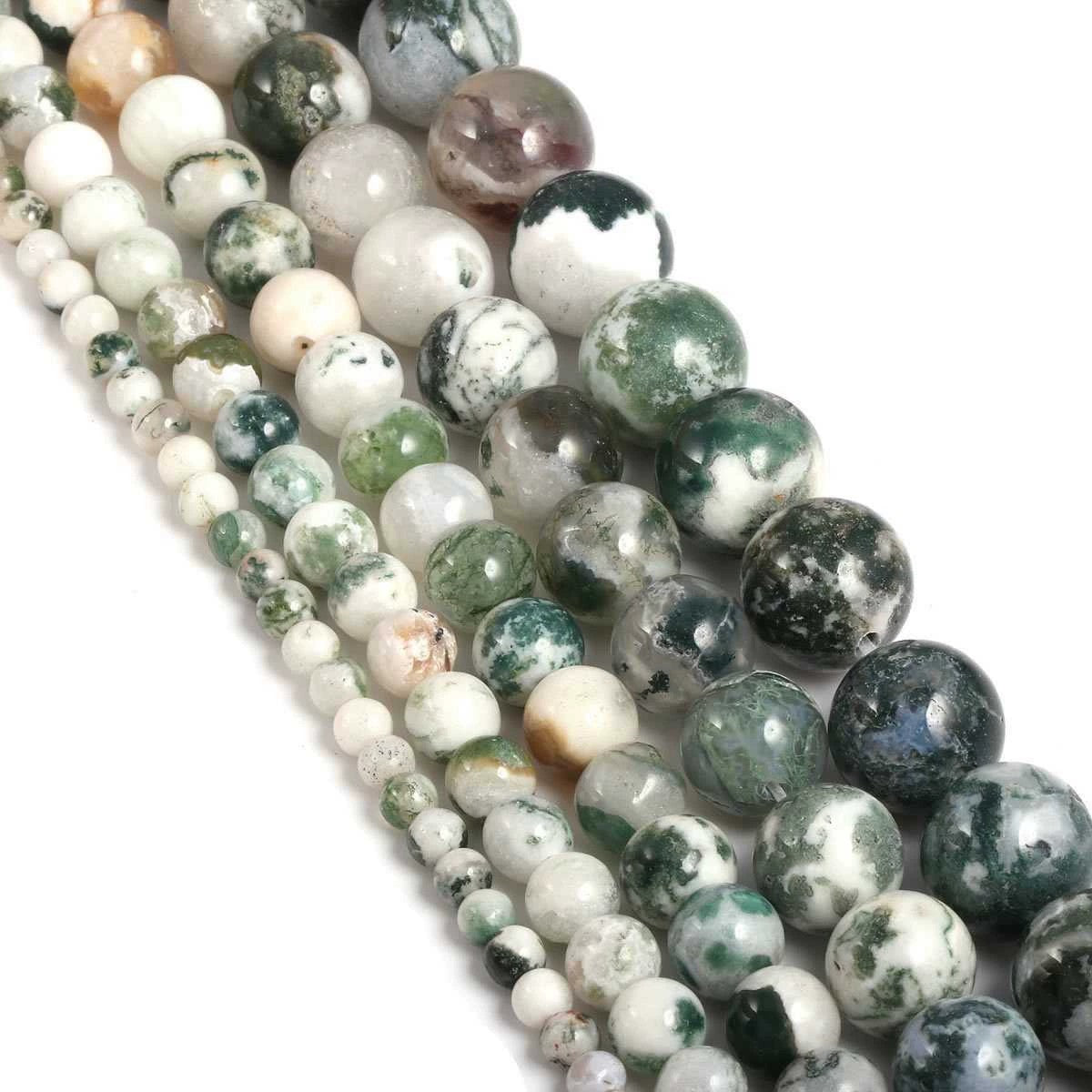 Malahill gemstone beads for jewelry making, sold per bag 5 strands inside, Tree Agate beads