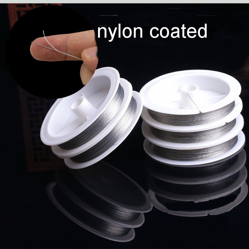 Malahill Nylon Coated stainless steel thread for jewelry making, sold per bag 2 roll beading cord inside