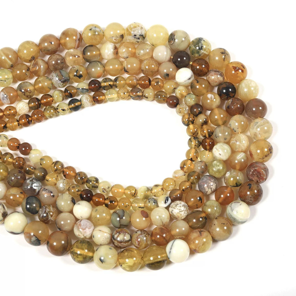 Malahill gemstone beads for jewelry making, sold per bag 5 strands inside, Yellow Opal beads