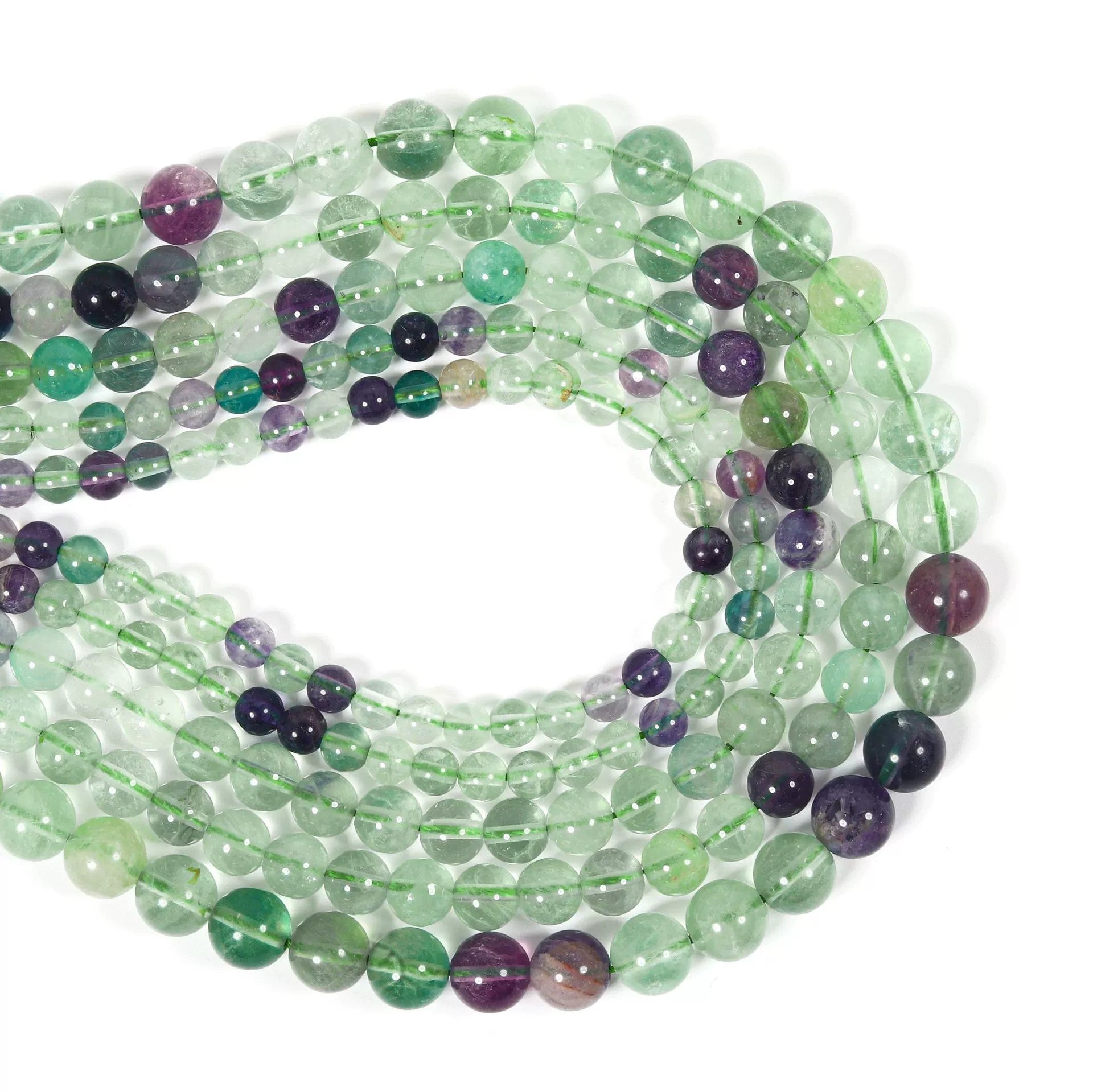 Malahill gemstone beads for jewelry making, sold per bag 5 strands inside, Rainbow Fluorite beads