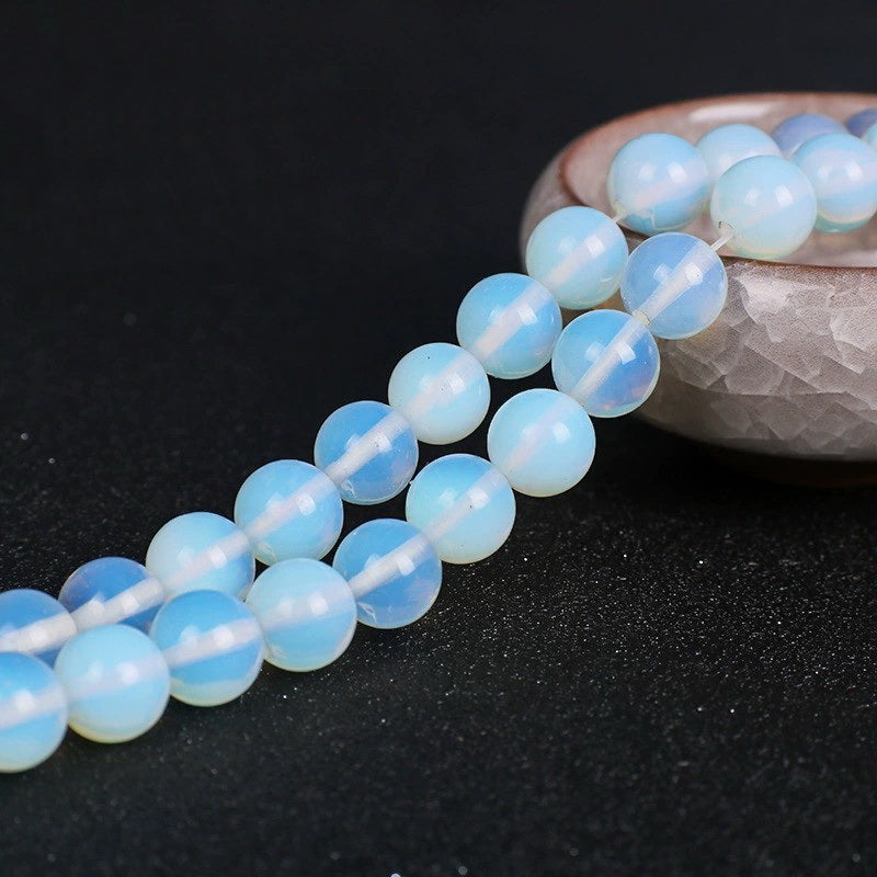 Malahill gemstone beads for jewelry making, sold per bag 5 strands inside, White Opal synthetic beads