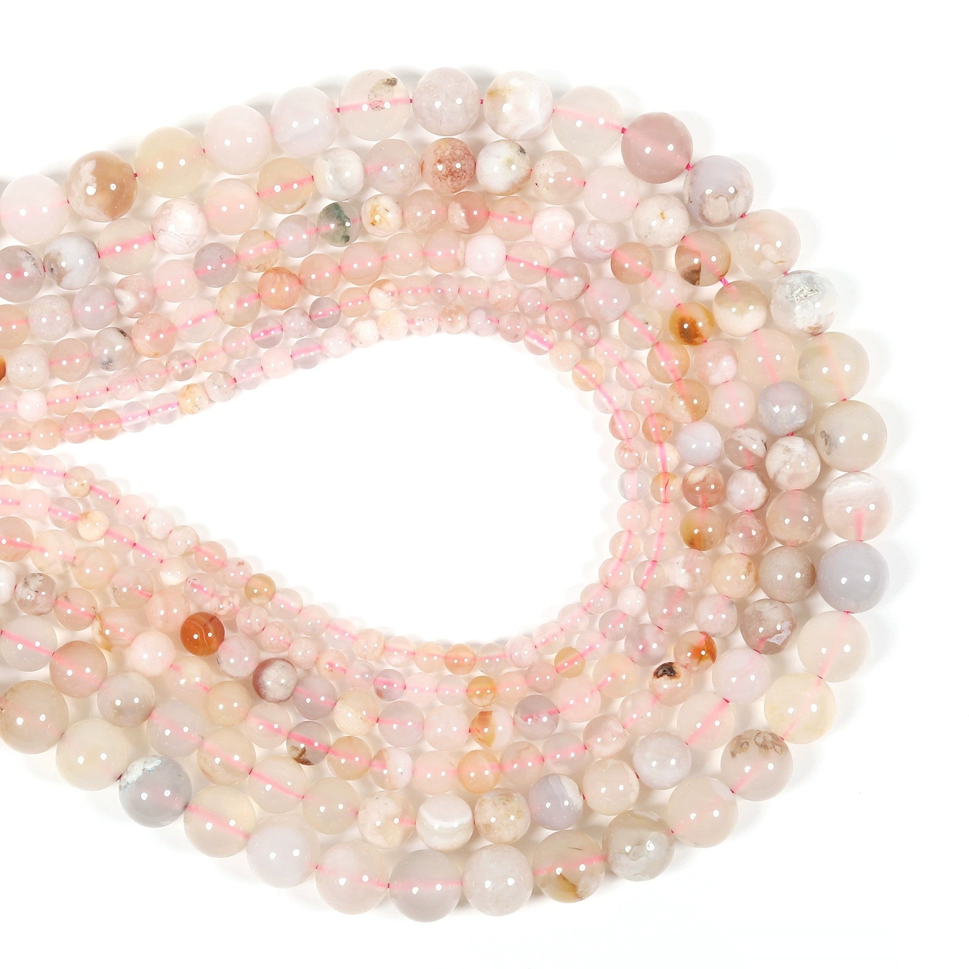Malahill gemstone beads for jewelry making, sold per bag 5 strands inside, Sakura Agate beads