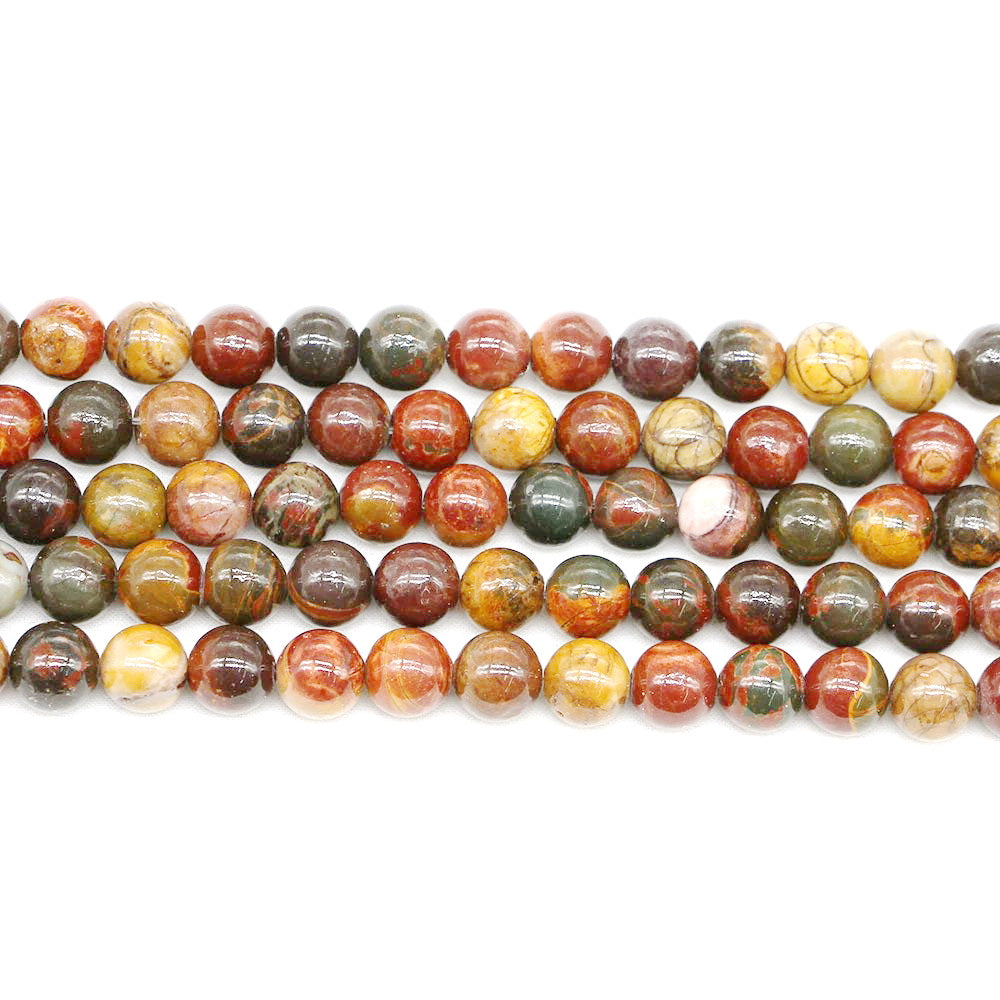 Malahill gemstone beads for jewelry making, sold per bag 5 strands inside, Red Picasso Jasper beads