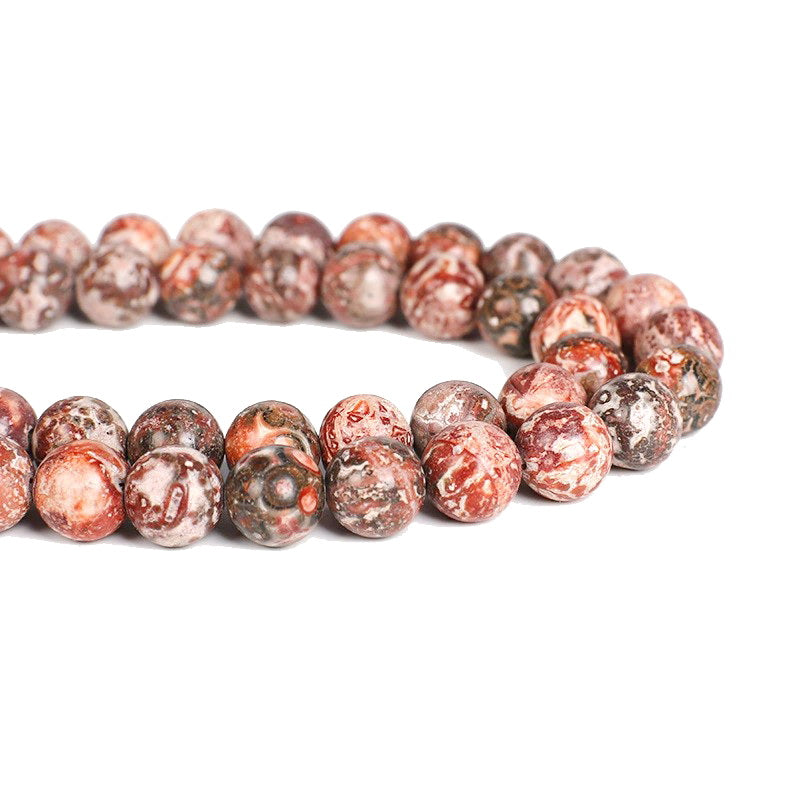 Malahill gemstone beads for jewelry making, sold per bag 5 strands inside, Leopard Skin Jasper beads