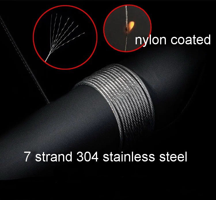 Malahill Nylon Coated stainless steel thread for jewelry making, sold per bag 2 roll beading cord inside