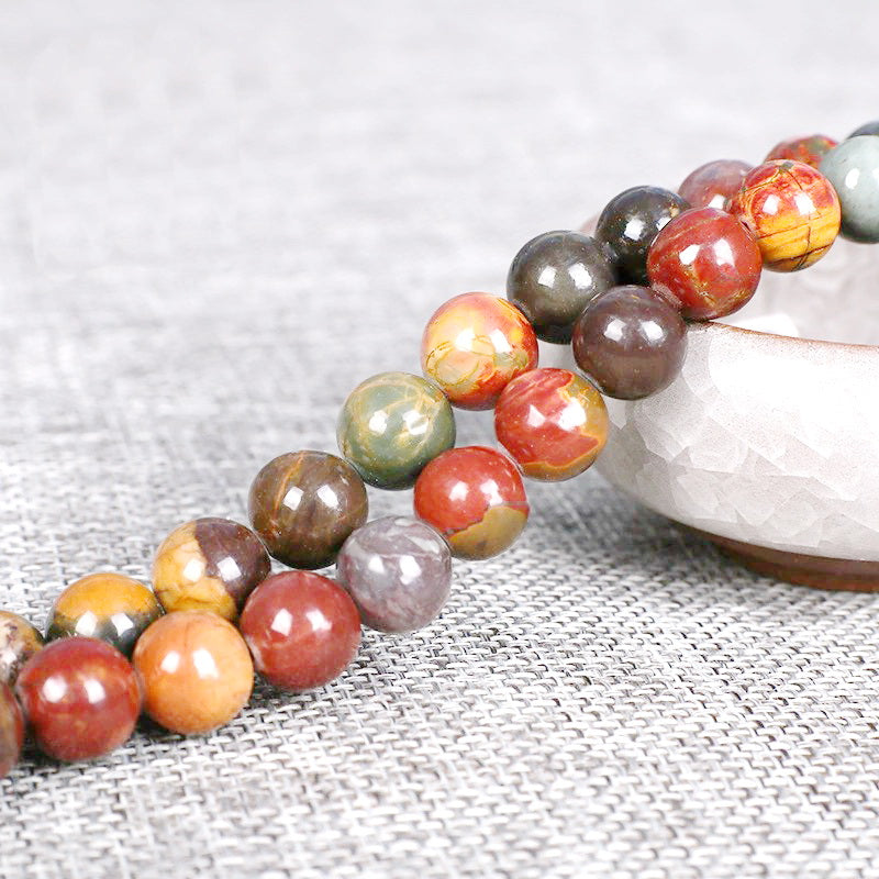 Malahill gemstone beads for jewelry making, sold per bag 5 strands inside, Red Picasso Jasper beads