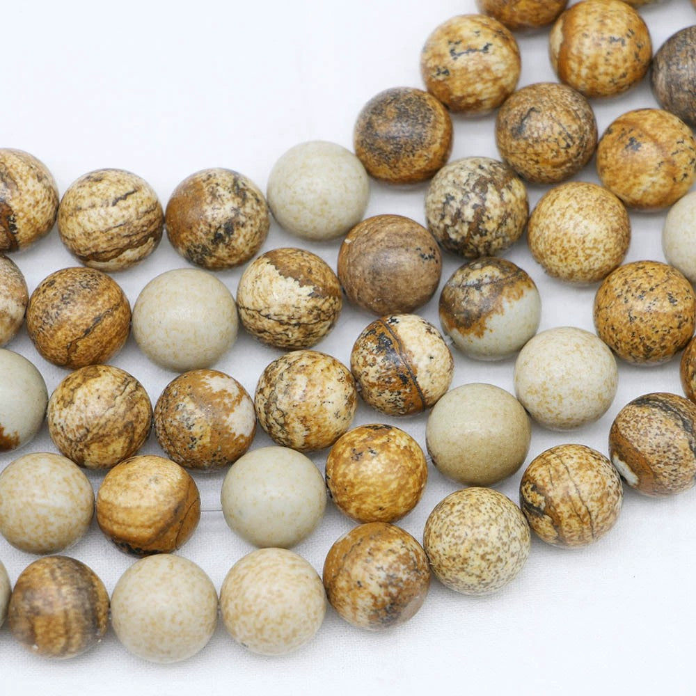 Malahill gemstone beads for jewelry making, sold per bag 5 strands inside, Picture Jasper beads