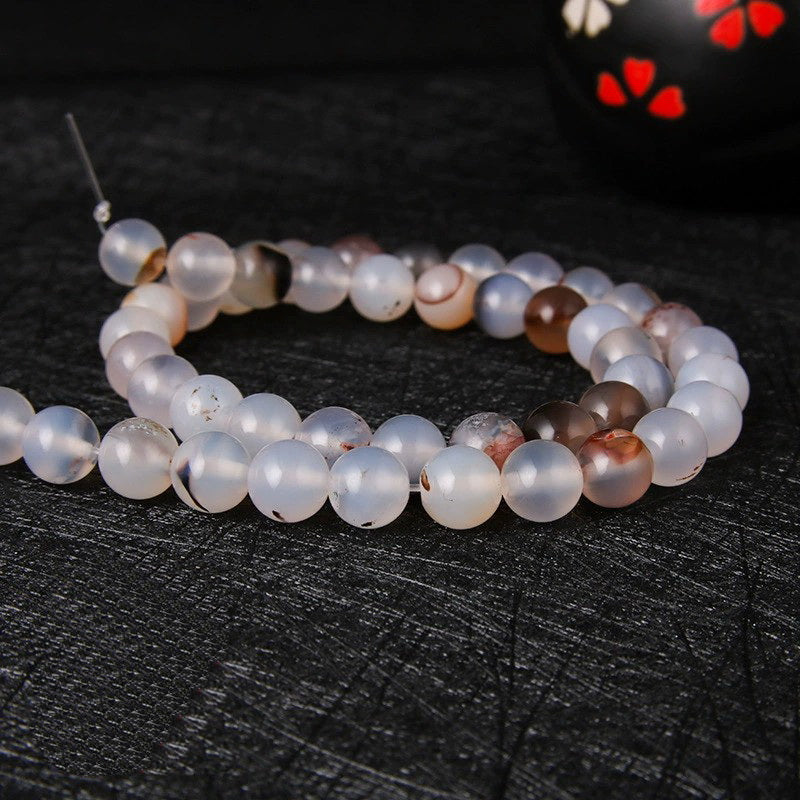 Malahill gemstone beads for jewelry making, sold per bag 5 strands inside, Flower Agate beads