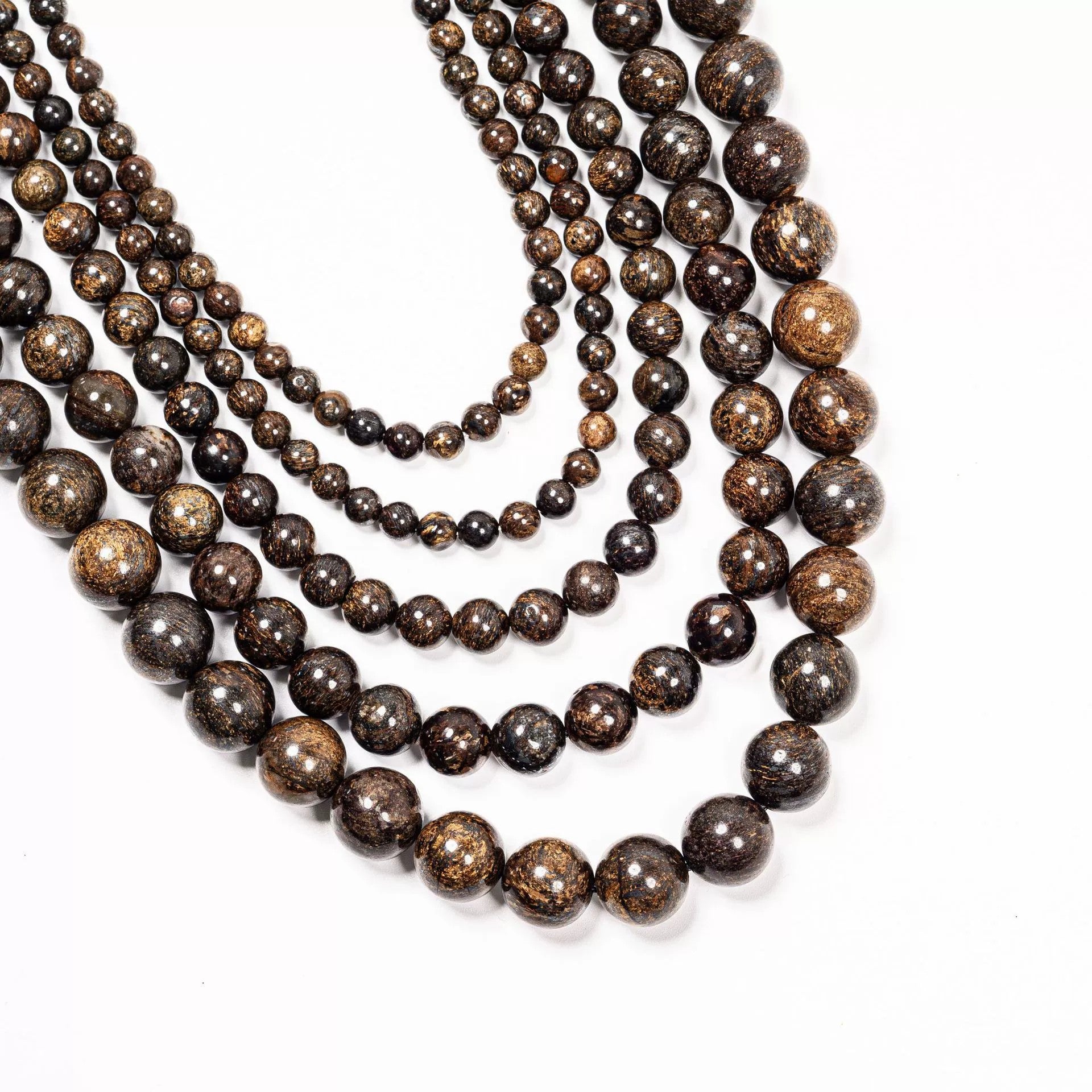 Malahill gemstone beads for jewelry making, sold per bag 5 strands inside, Bronzite beads