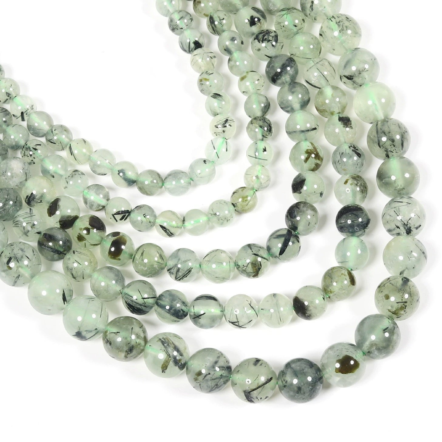 Malahill gemstone beads for jewelry making, sold per bag 5 strands inside, Prehnite A beads