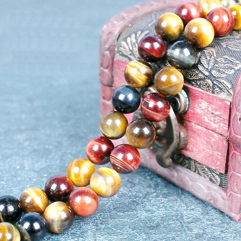 Malahill gemstone beads for jewelry making, sold per bag 5 strands inside, Mix Tiger's Eye beads