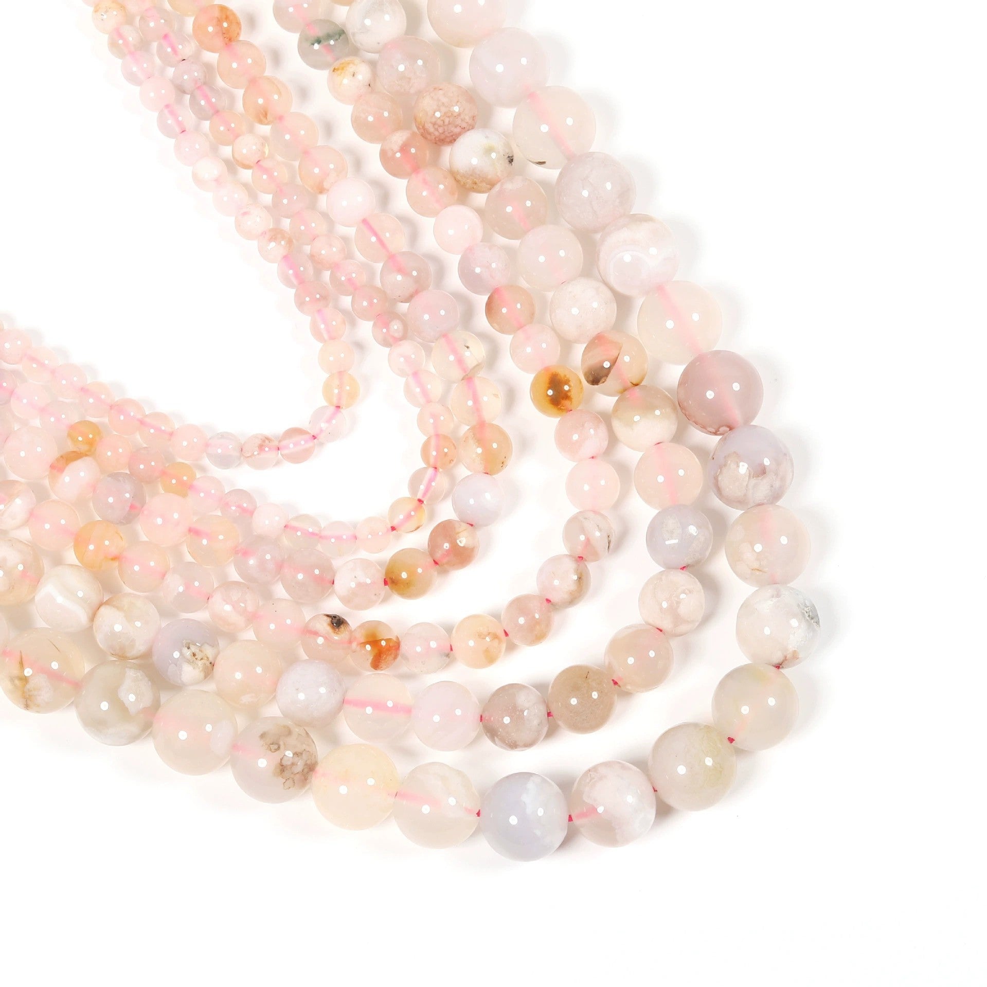 Malahill gemstone beads for jewelry making, sold per bag 5 strands inside, Sakura Agate beads