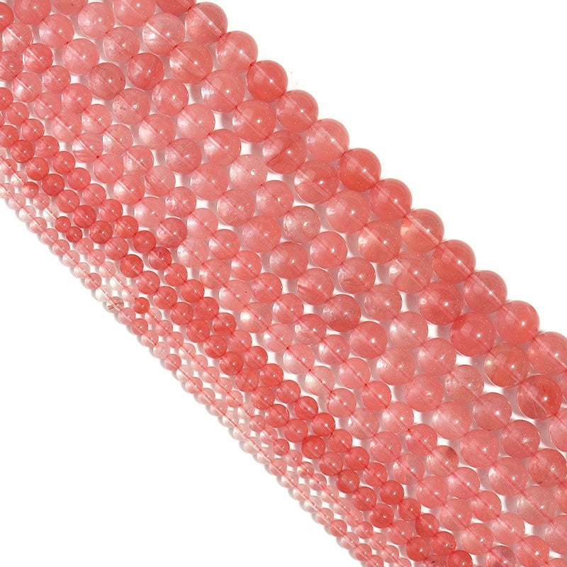 Malahill gemstone beads for jewelry making, sold per bag 5 strands inside, Cherry Quartz Synthetic beads