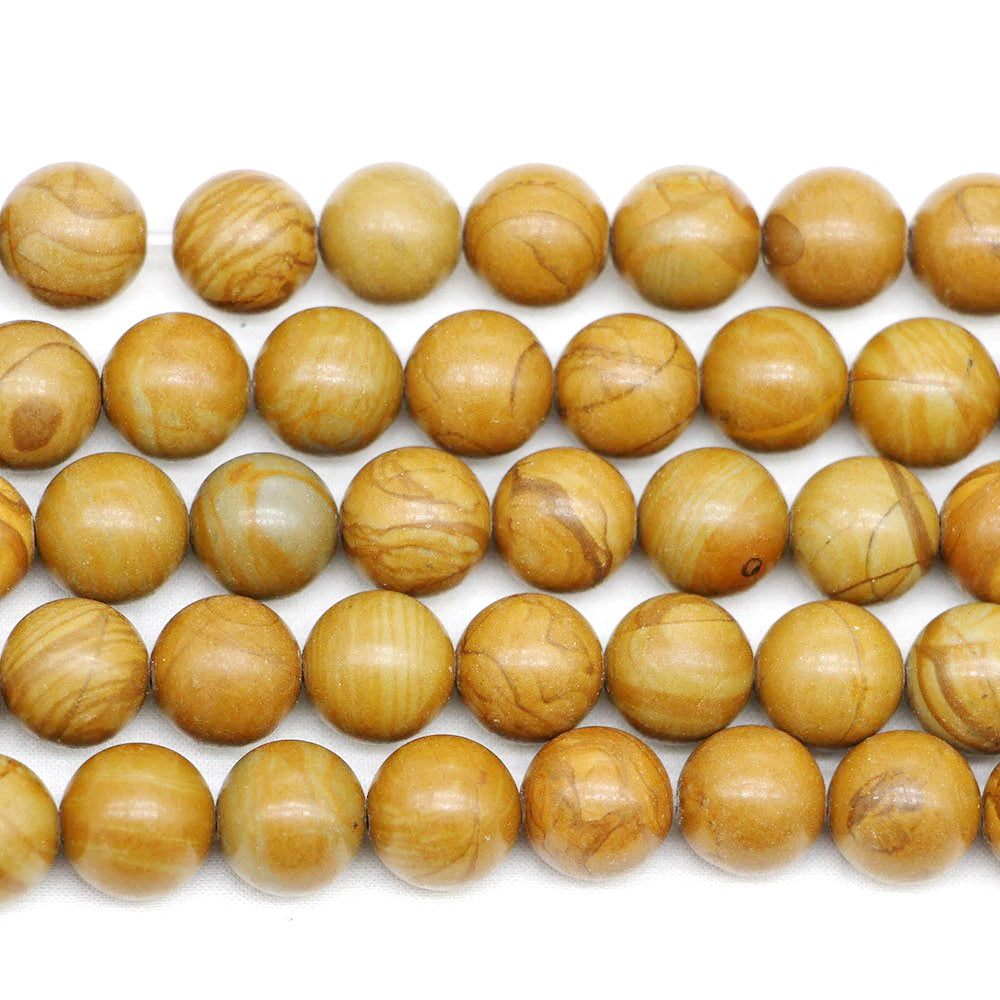 Malahill gemstone beads for jewelry making, sold per bag 5 strands inside, Yellow Sandalwood Fossil beads