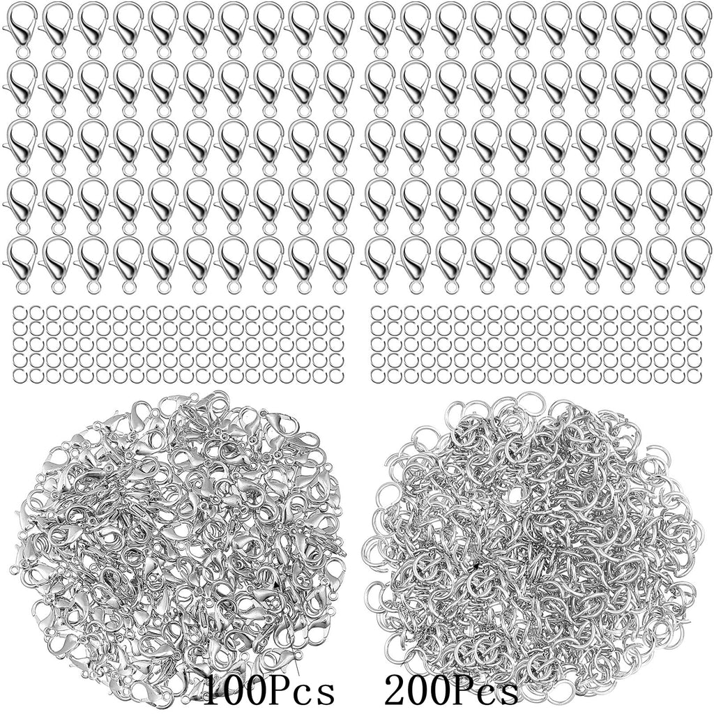 Malahill Jewelry Findings Kit with for Jewelry Making, 300Pcs Open Jump Rings and Lobster Clasps, A5 Ordinary Quality