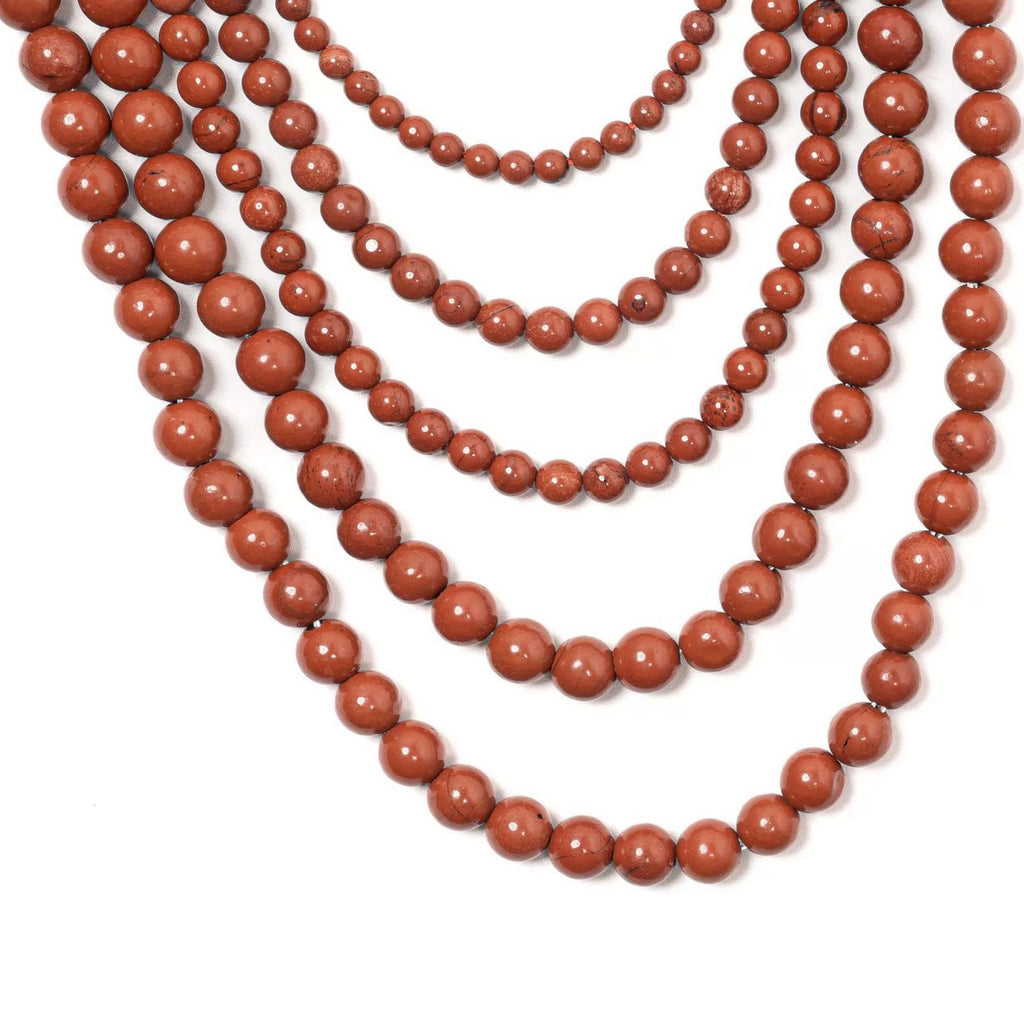 Malahill gemstone beads for jewelry making, sold per bag 5 strands inside, Red Jasper A beads