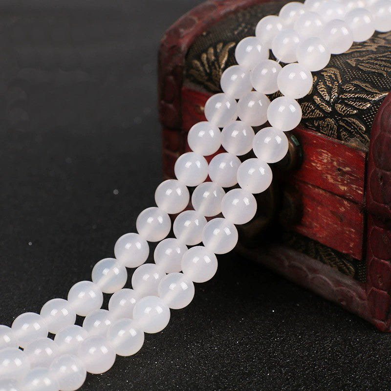 Malahill gemstone beads for jewelry making, sold per bag 5 strands inside, White Agate beads