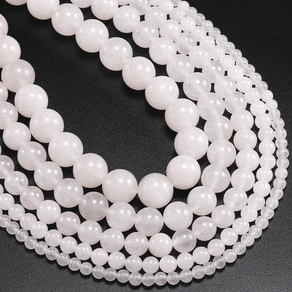 Malahill gemstone beads for jewelry making, sold per bag 5 strands inside, White Jade beads