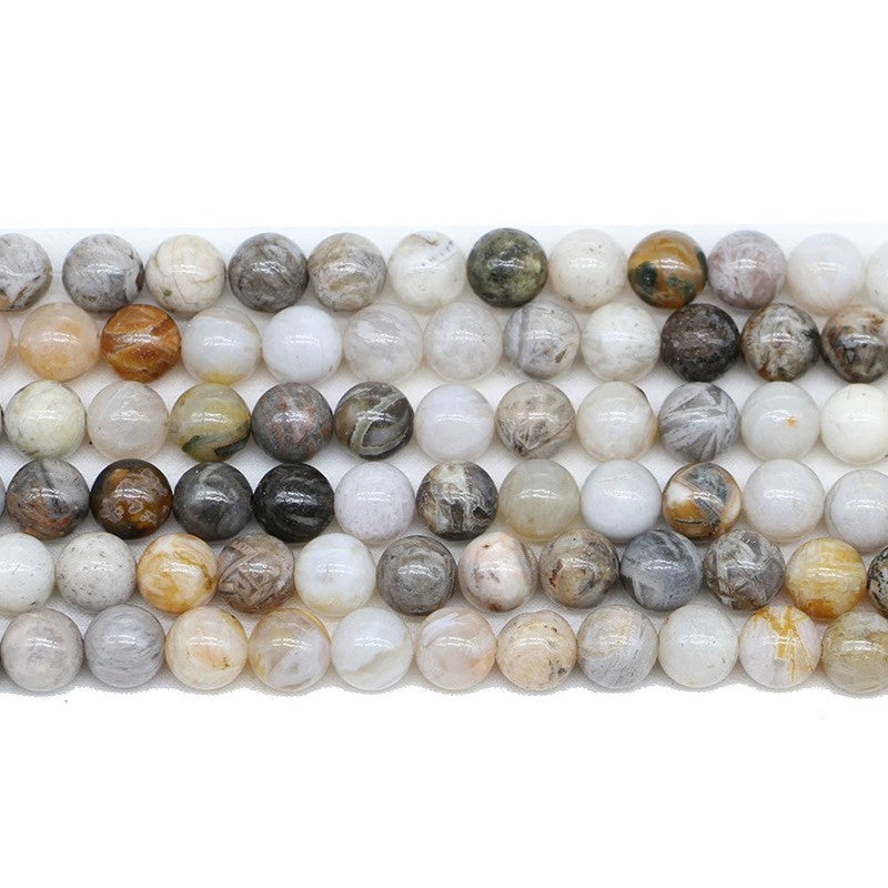 Malahill gemstone beads for jewelry making, sold per bag 5 strands inside, Bamboo Agate beads