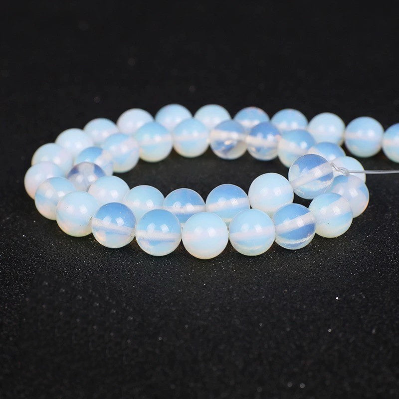 Malahill gemstone beads for jewelry making, sold per bag 5 strands inside, White Opal synthetic beads