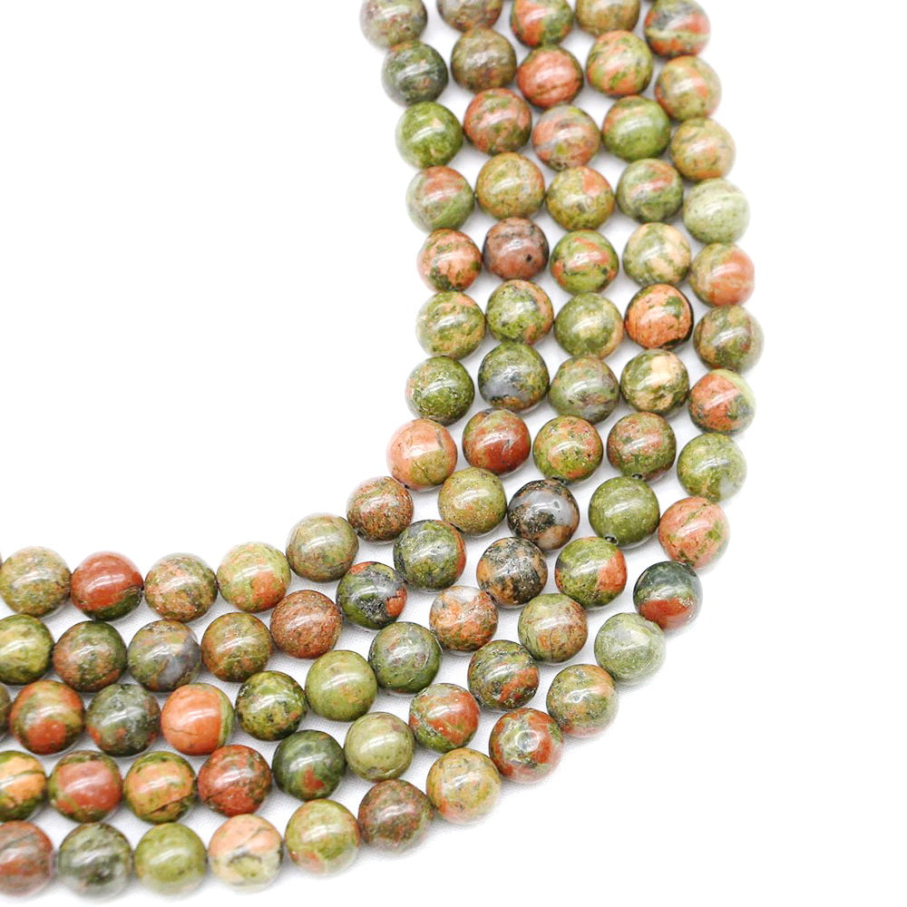 Malahill gemstone beads for jewelry making, sold per bag 5 strands inside, Unakite beads