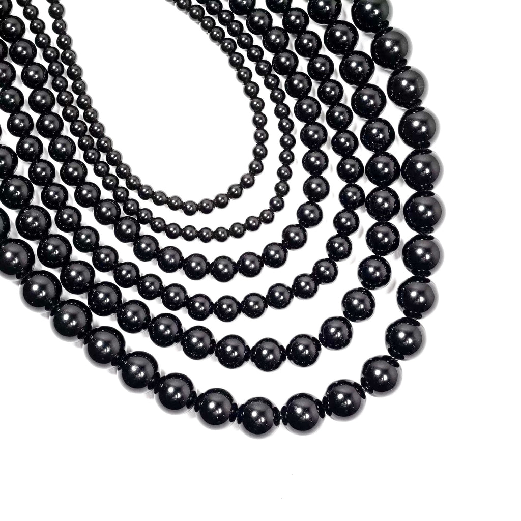 Malahill gemstone beads for jewelry making, sold per bag 5 strands inside, Black Obsidian beads