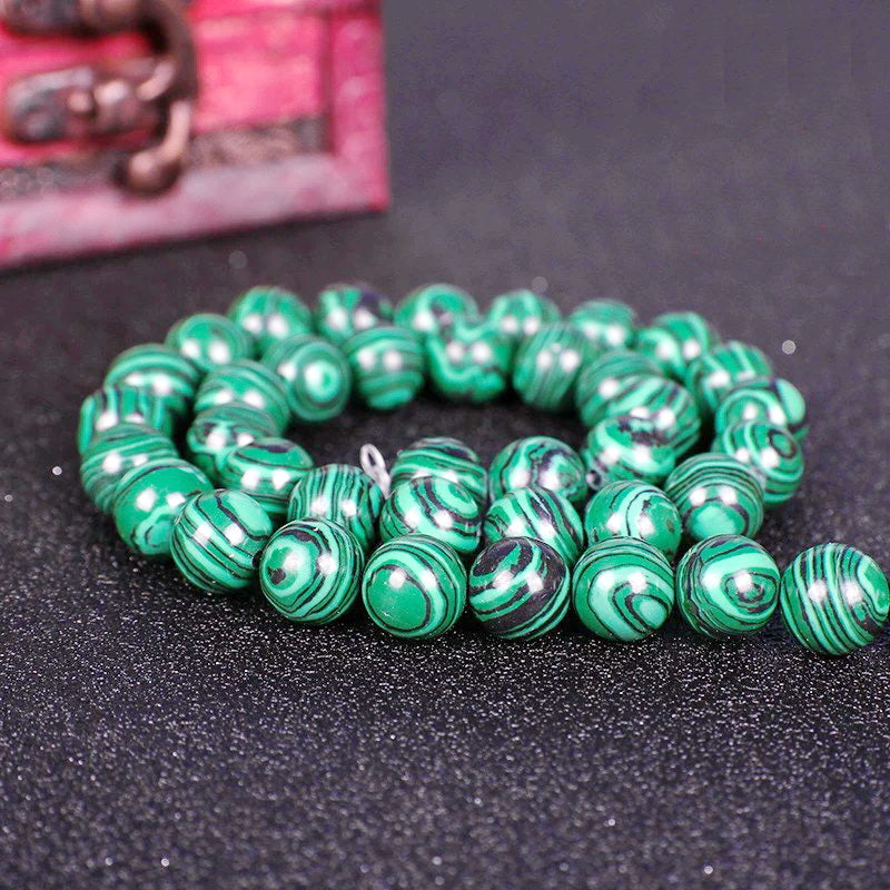 Malahill gemstone beads for jewelry making, sold per bag 5 strands inside, Malachite Synthetic beads