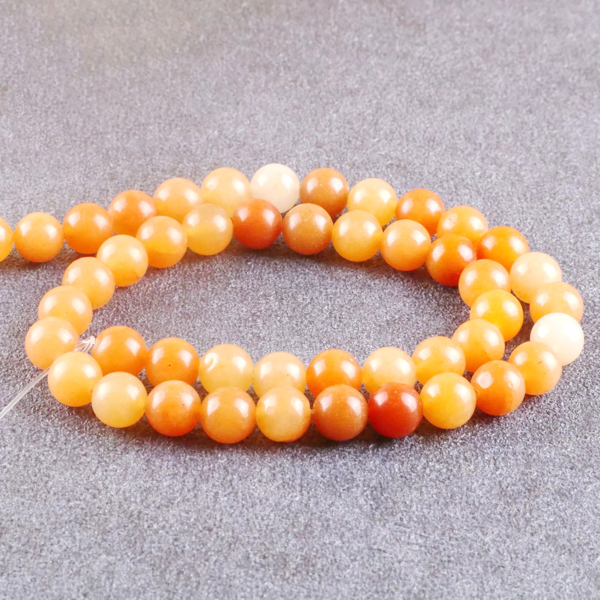 Malahill gemstone beads for jewelry making, sold per bag 5 strands inside, Orange Aventurine beads