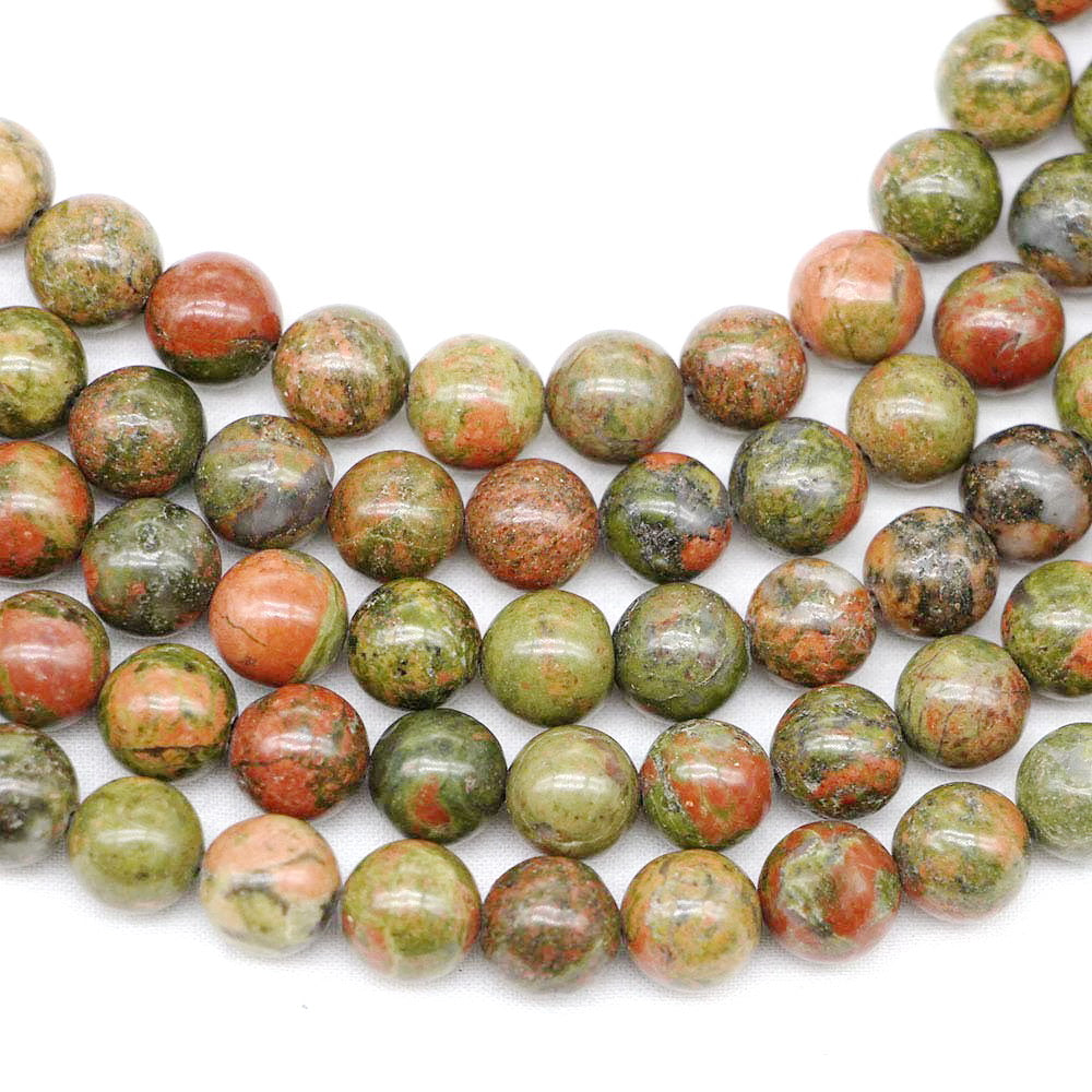 Malahill gemstone beads for jewelry making, sold per bag 5 strands inside, Unakite beads