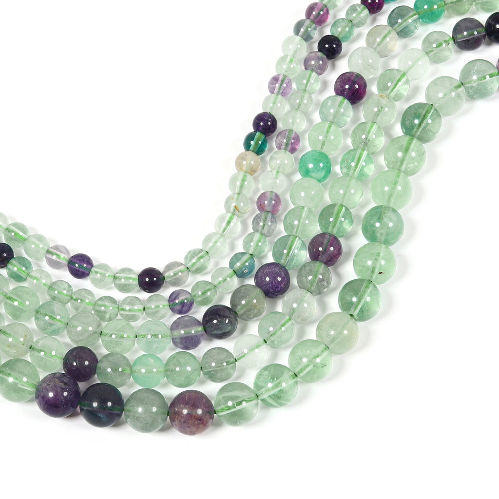 Malahill gemstone beads for jewelry making, sold per bag 5 strands inside, Rainbow Fluorite beads