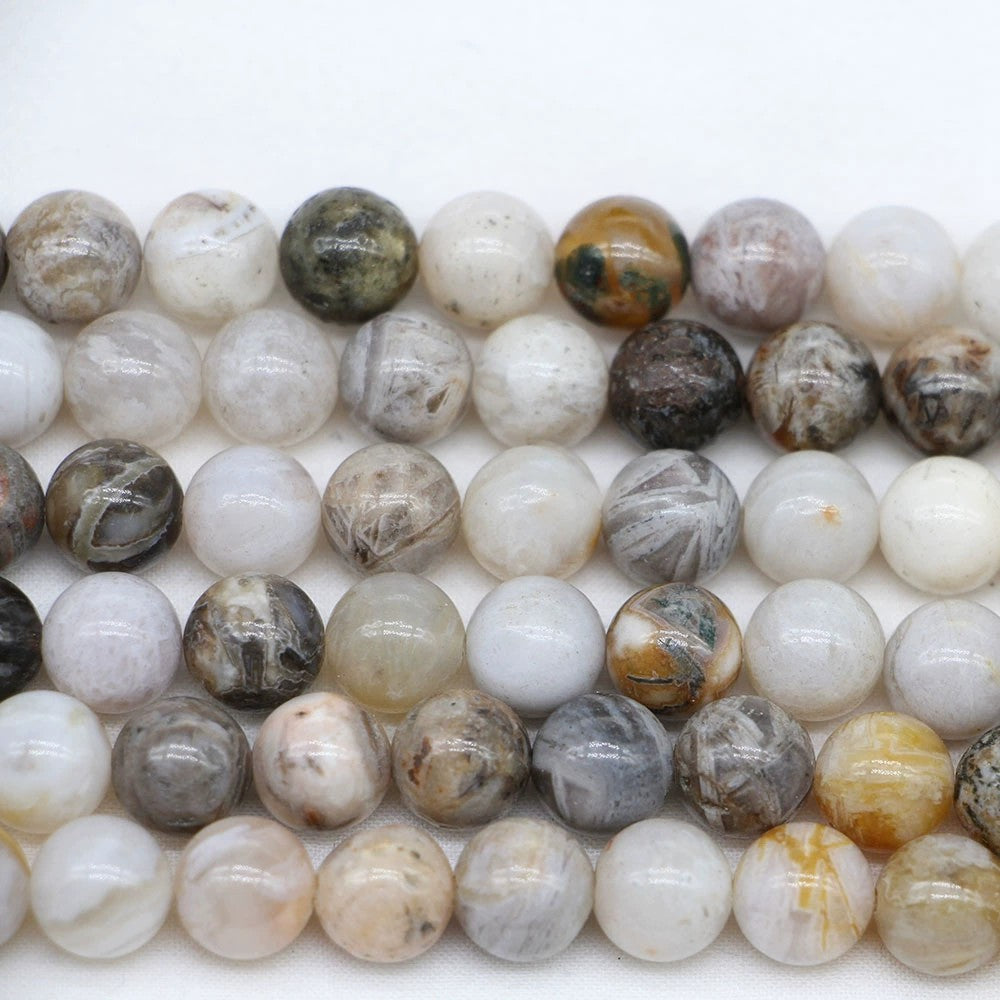 Malahill gemstone beads for jewelry making, sold per bag 5 strands inside, Bamboo Agate beads