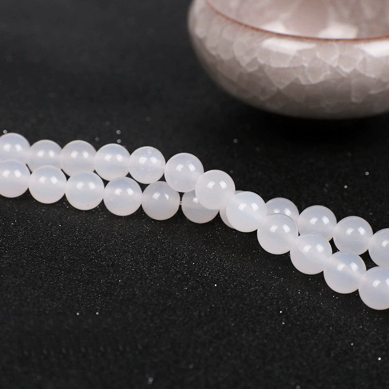 Malahill gemstone beads for jewelry making, sold per bag 5 strands inside, White Agate beads