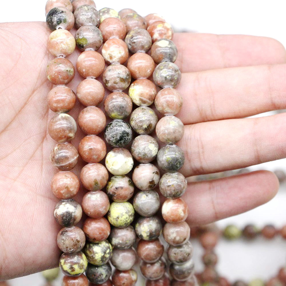 Malahill gemstone beads for jewelry making, sold per bag 5 strands inside, Plum Blossom Jasper beads