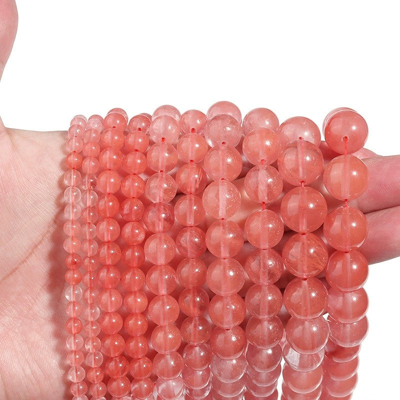 Malahill gemstone beads for jewelry making, sold per bag 5 strands inside, Cherry Quartz Synthetic beads