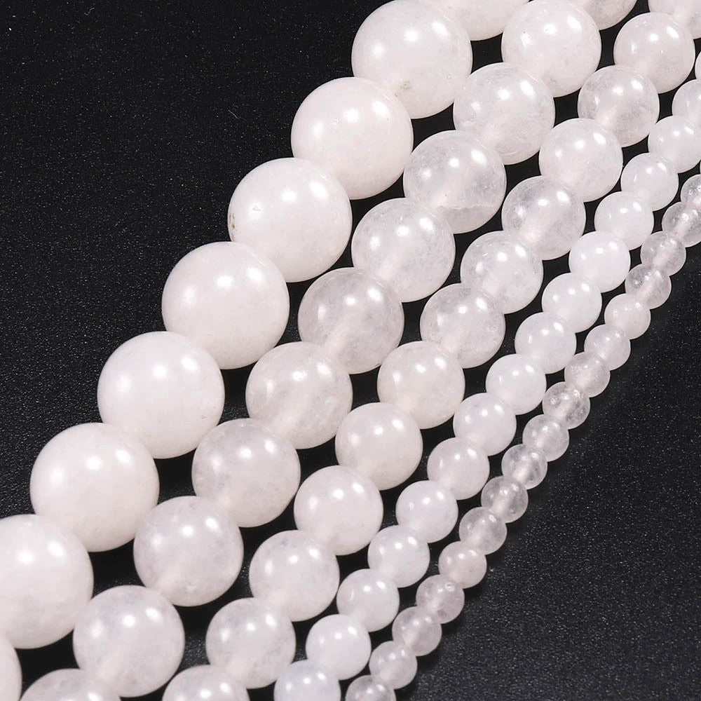 Malahill gemstone beads for jewelry making, sold per bag 5 strands inside, White Jade beads