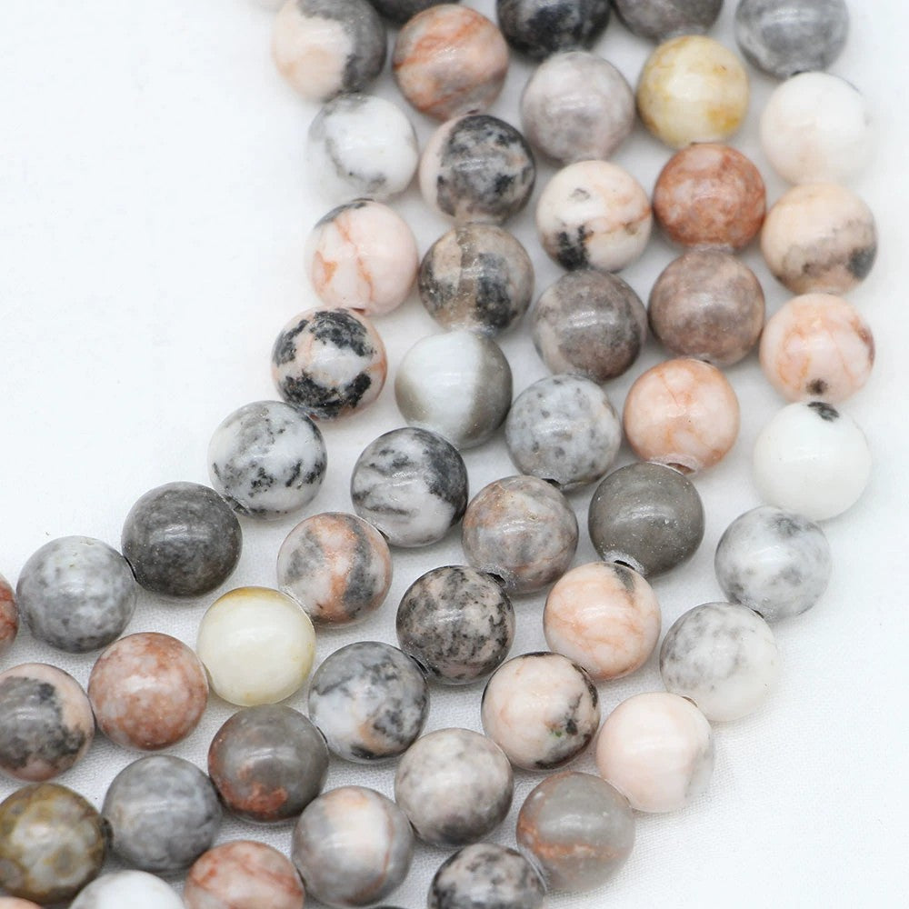 Malahill gemstone beads for jewelry making, sold per bag 5 strands inside, Pink Zebra Jasper beads