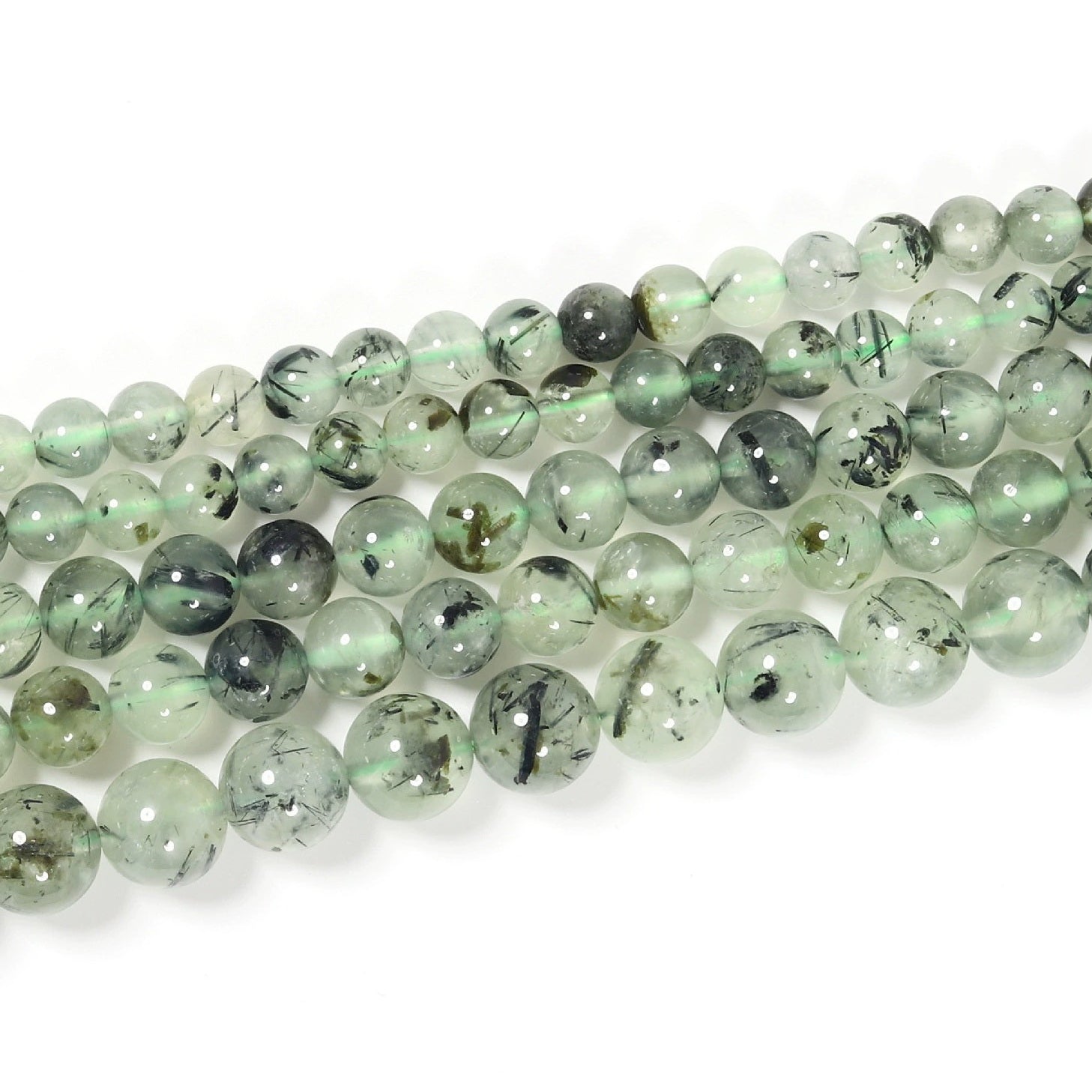 Malahill gemstone beads for jewelry making, sold per bag 5 strands inside, Prehnite A beads