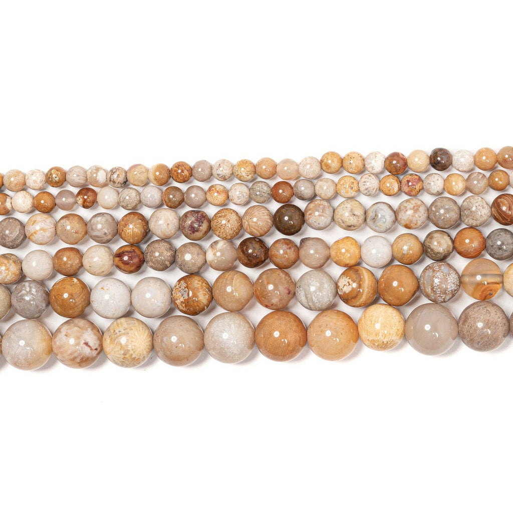 Malahill gemstone beads for jewelry making, sold per bag 5 strands inside, Coral Fossil beads