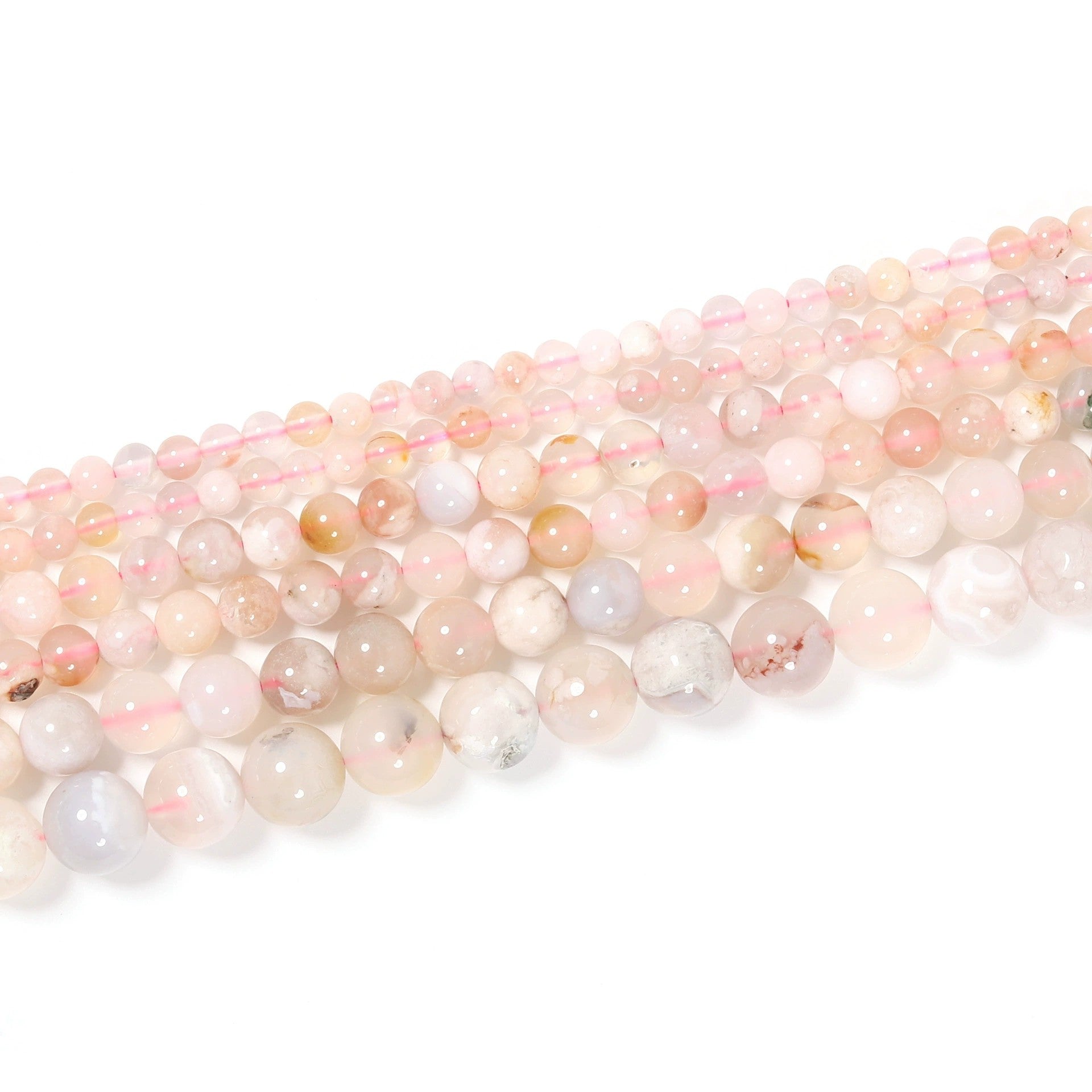 Malahill gemstone beads for jewelry making, sold per bag 5 strands inside, Sakura Agate beads