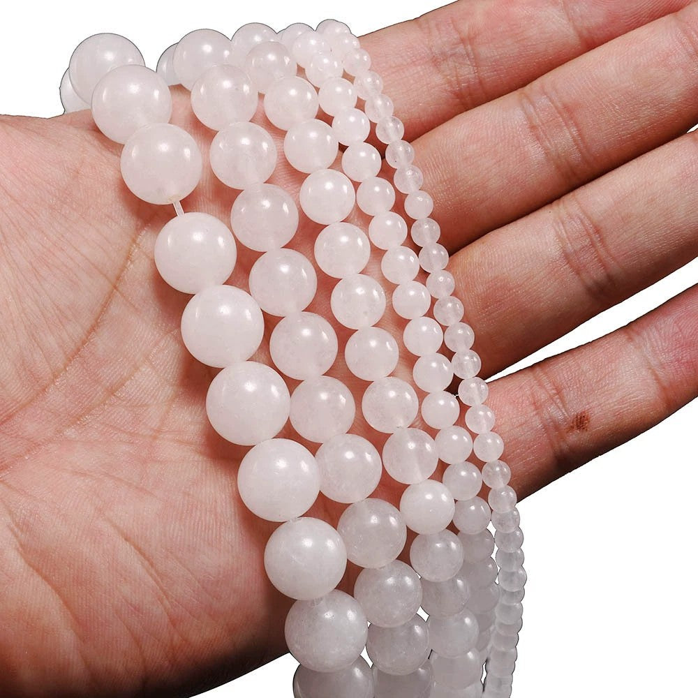 Malahill gemstone beads for jewelry making, sold per bag 5 strands inside, White Jade beads